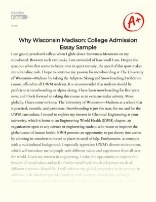 why uw madison essay Why not consider the unique academic programs and research opportunities that UW Madison offers to students?